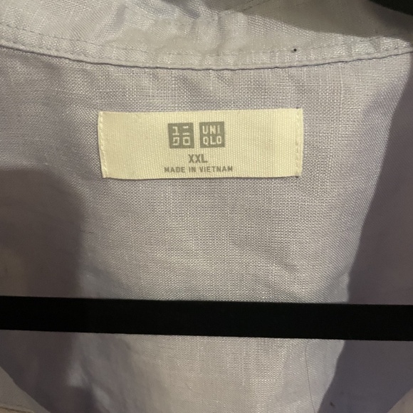 XXL Uniqlo light Blue 100% Linen Skipper Collar Top - Picture 3 of 5